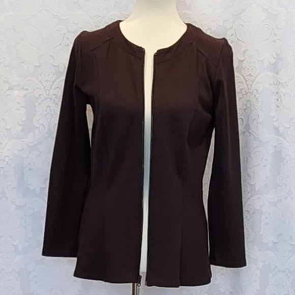 Ruby Ribbon Brown Ponte Jacket #0104 - Picture 5 of 13